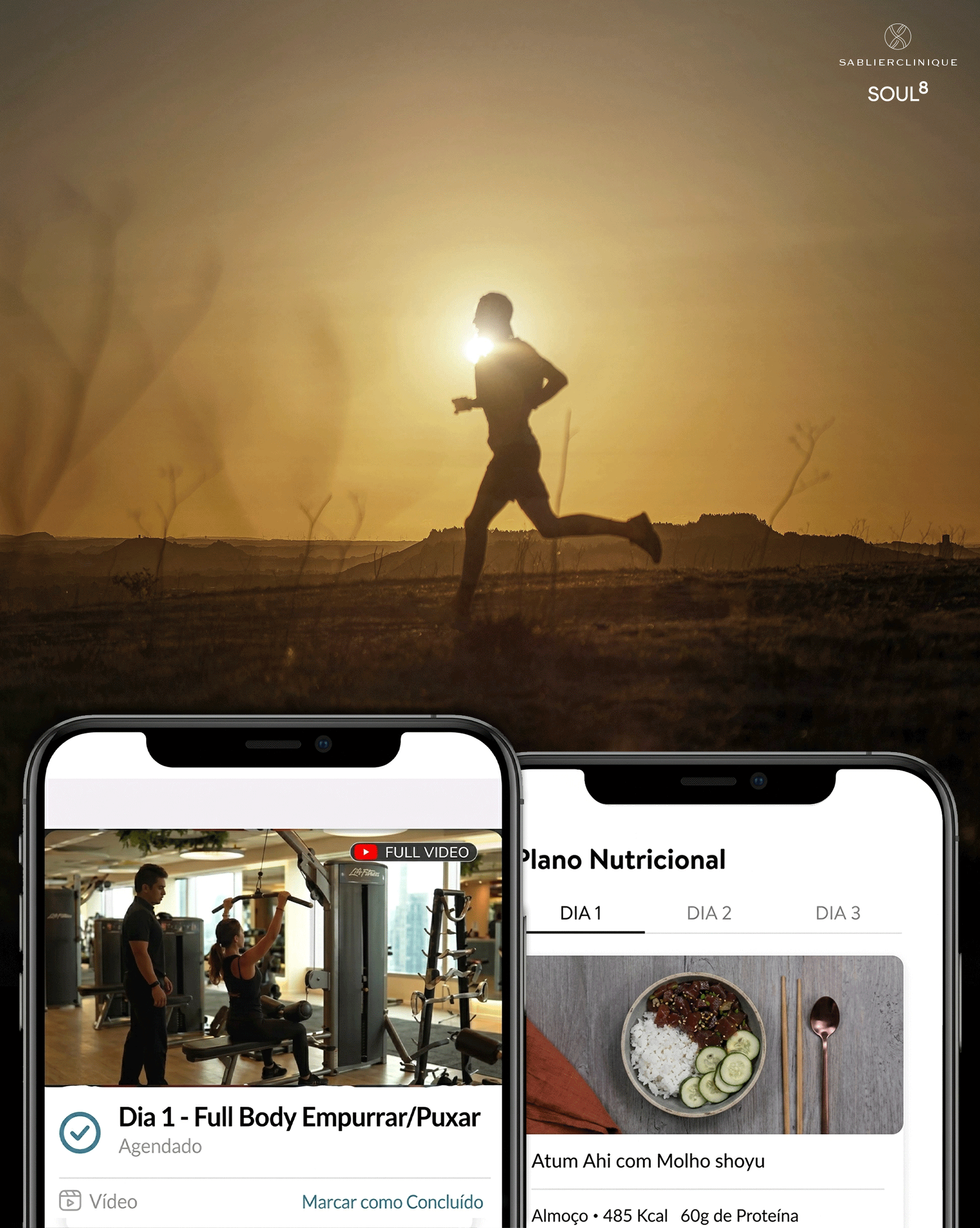 Plano dinâmico — treino e nutrição no aplicativo Soul8