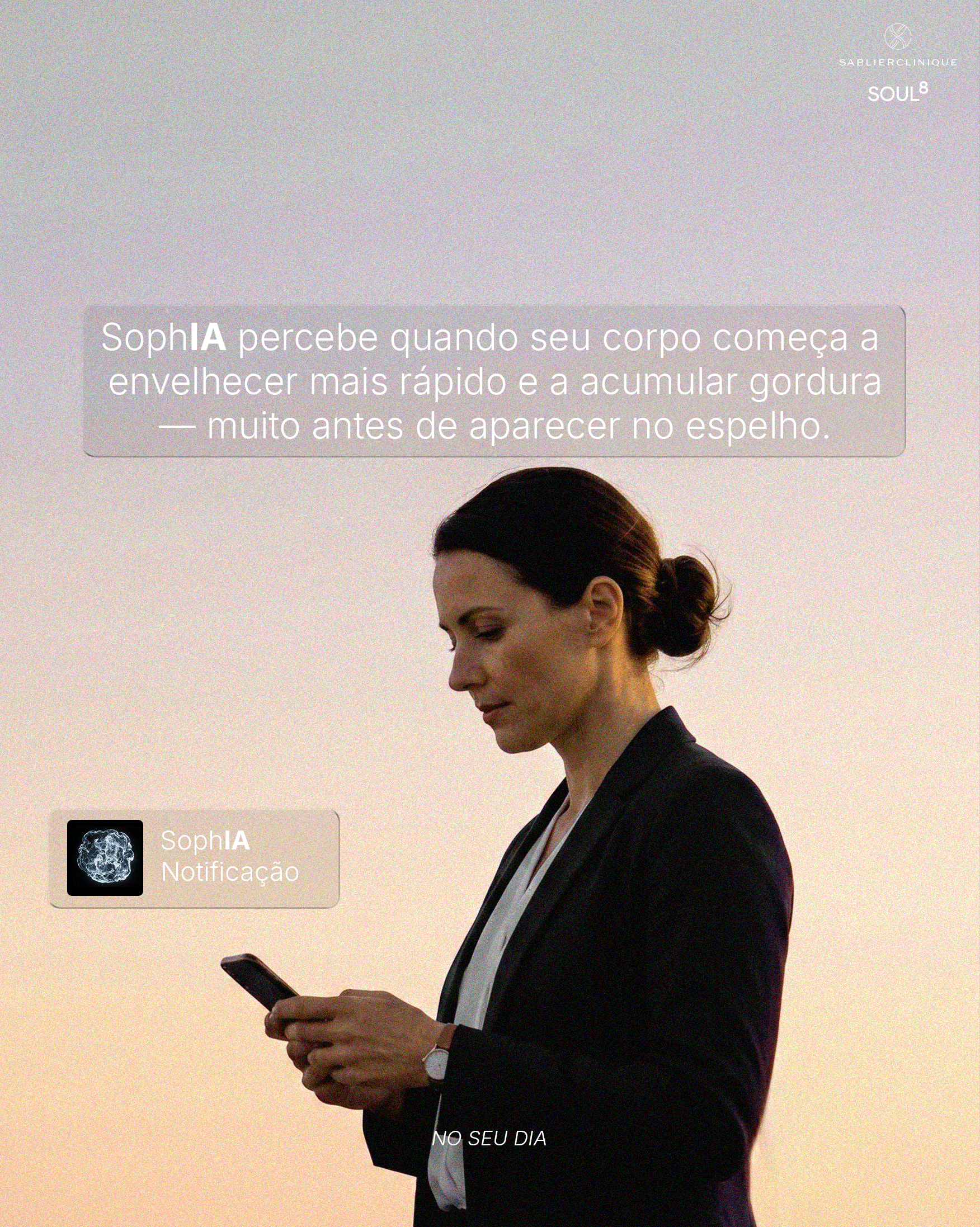 SophIA no seu dia — notificações no smartphone